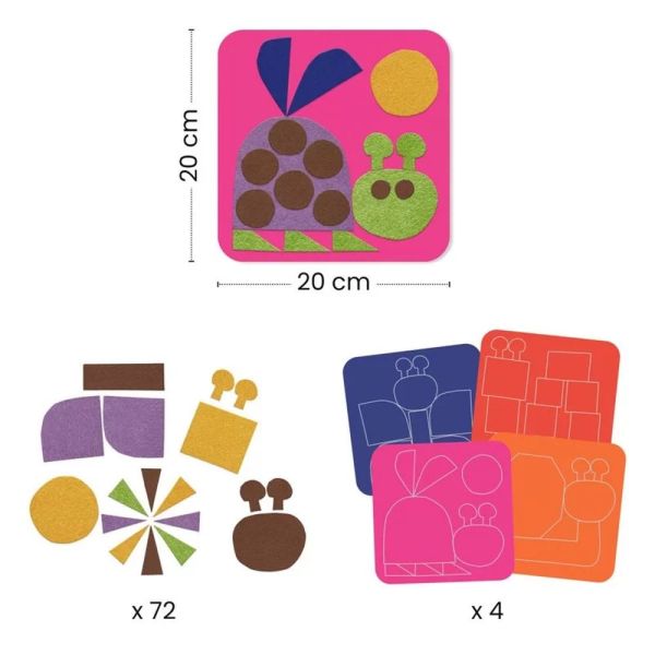 Activités de collages en feutrine pour enfant Petit doux