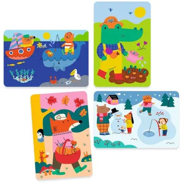 Coloriage à l'eau pour enfant 4 saisons