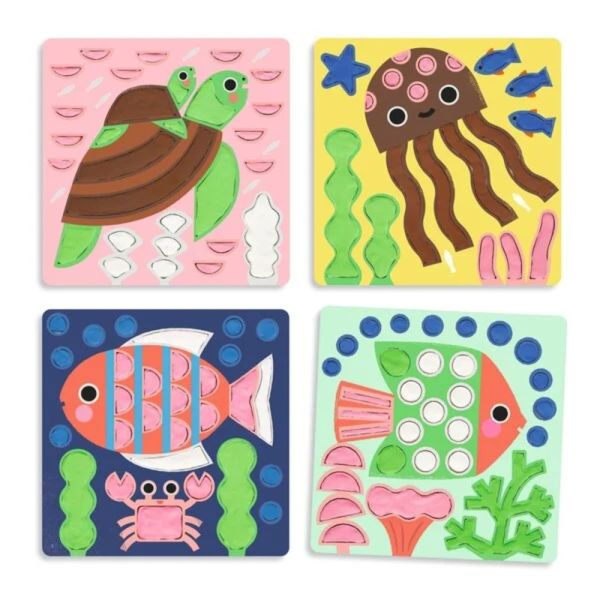 Coloriage à la pâte à modeler séchante Coquins sous l'eau