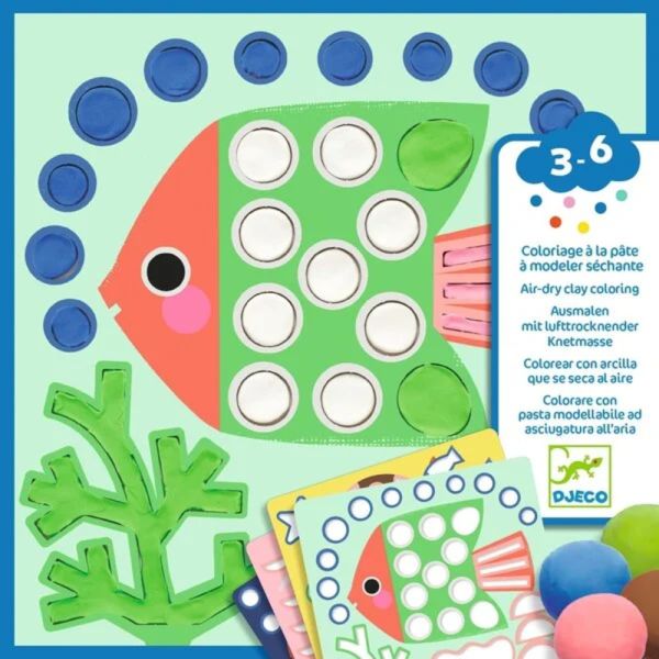 Coloriage à la pâte à modeler séchante Coquins sous l'eau