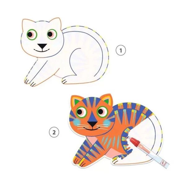 Set de 4 dessins coloriage à l'eau magique Animalo-Ma