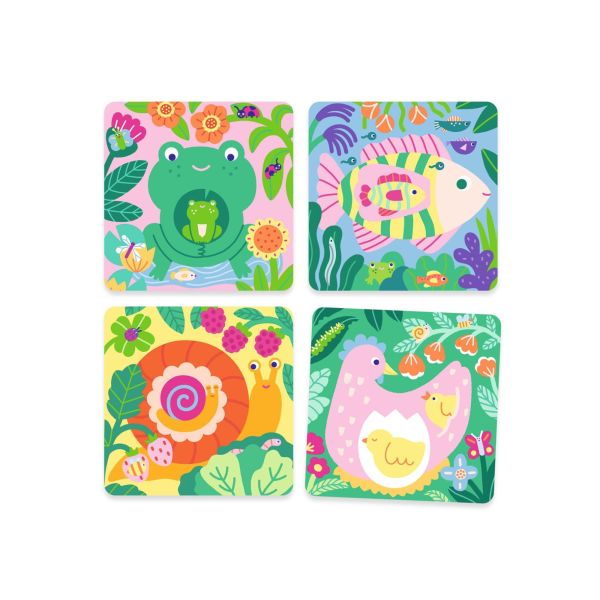 Coloriages magiques Coucou caché maman-bébé du jardin