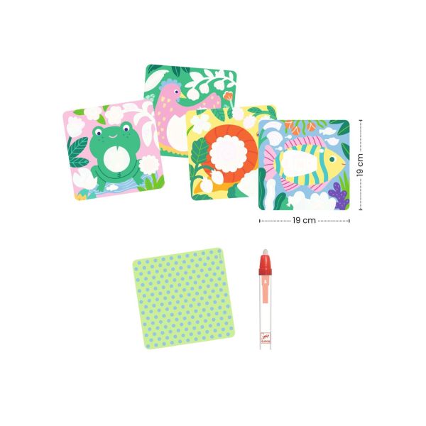 Coloriages magiques Coucou caché maman-bébé du jardin