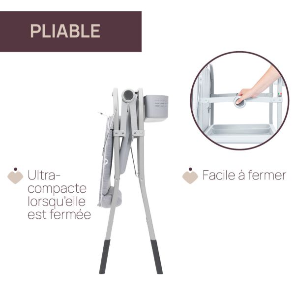 Table à langer avec baignoire Cuddle & Bubble Graphite Melange