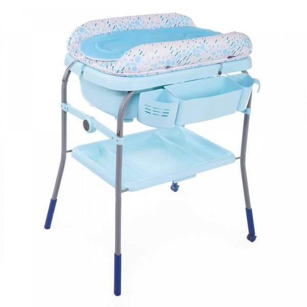 Table À Langer Avec Baignoire Baby Pool + Matelas À Langer Blanc