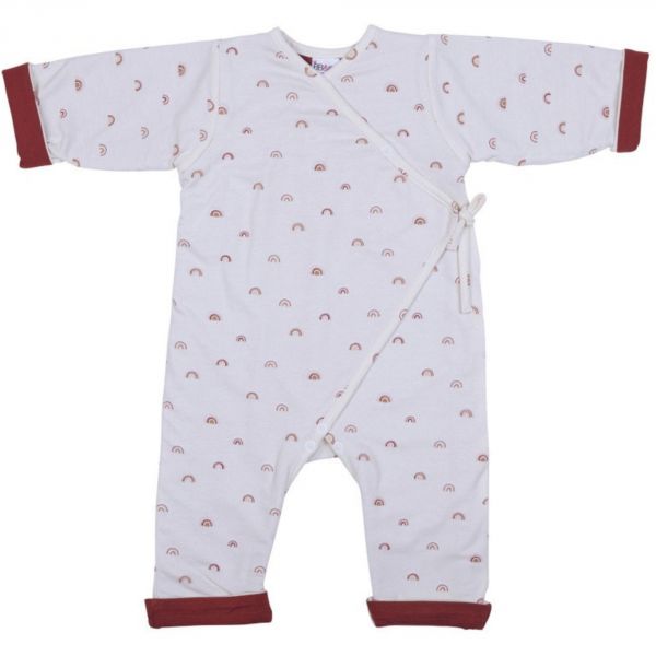 Combinaison doublée kimono Rouille imprimé Arc-en-ciel 6 mois
