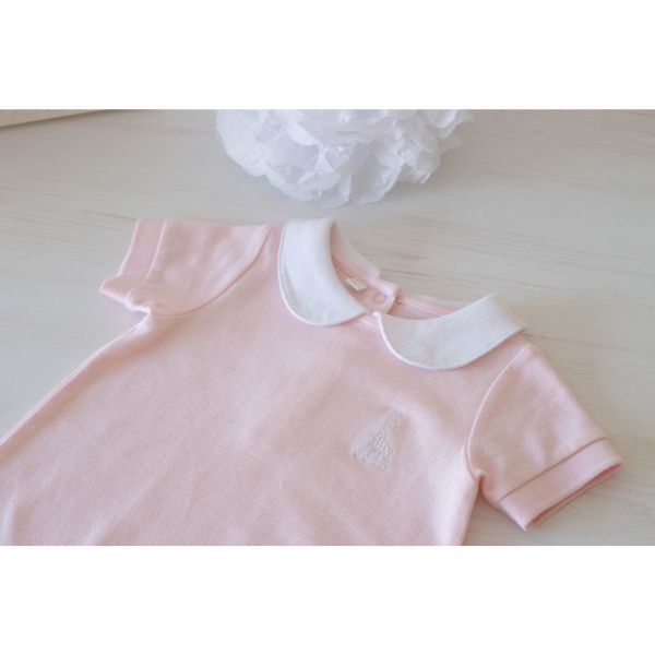 Body combishort maille piquée 3 mois Sophie la girafe rose