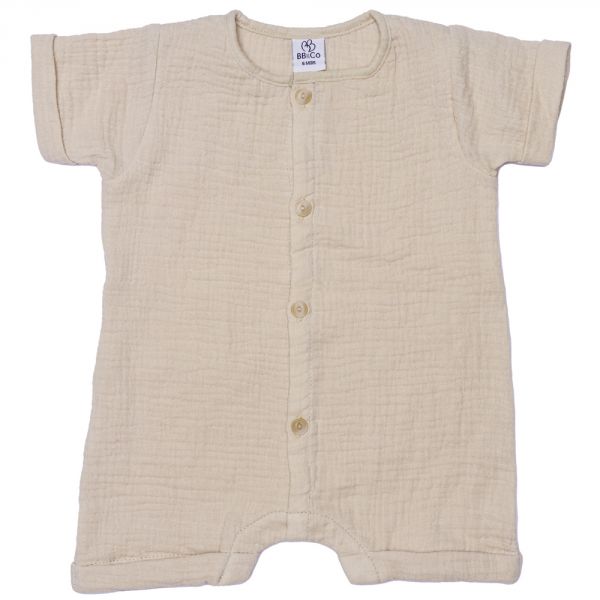 Combishort garçon en gaze lin - 18 mois