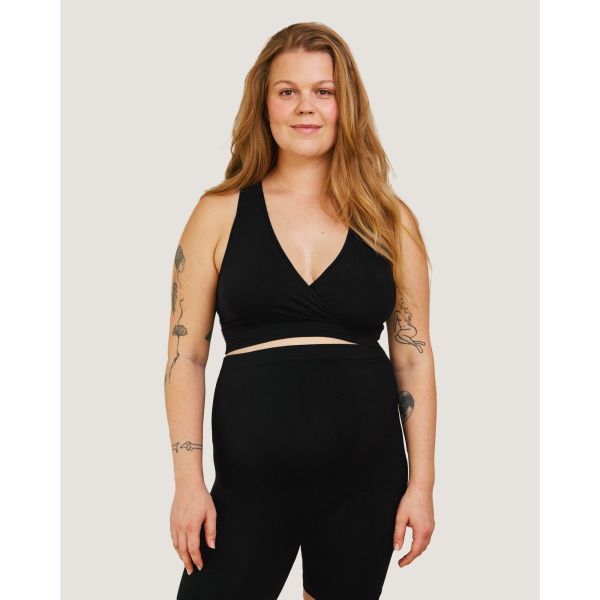 Soutien-gorge maternité allaitement sans couture respirant Noir XL