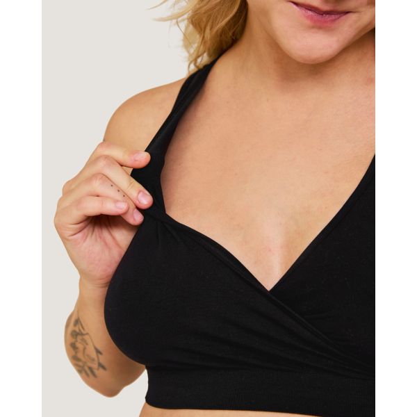 Soutien-gorge maternité allaitement sans couture respirant Noir XL