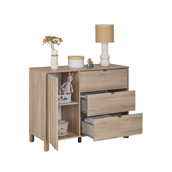 Commode 1 porte 3 tiroirs Calypso