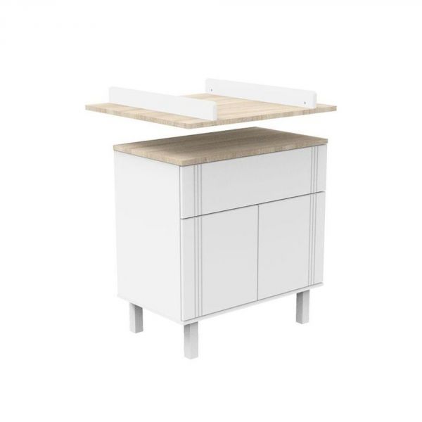 Commode 1 tiroir 2 portes Eleonore blanc