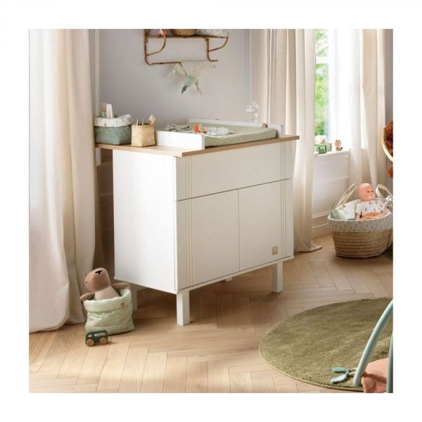 Commode 1 tiroir 2 portes Eleonore blanc