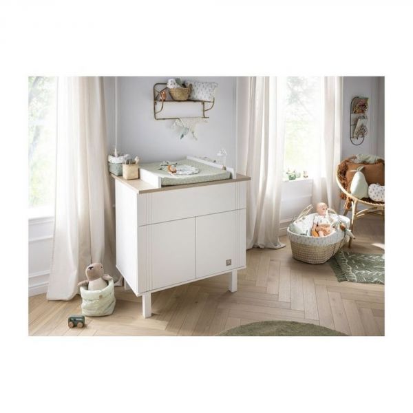 Commode 1 tiroir 2 portes Eleonore blanc