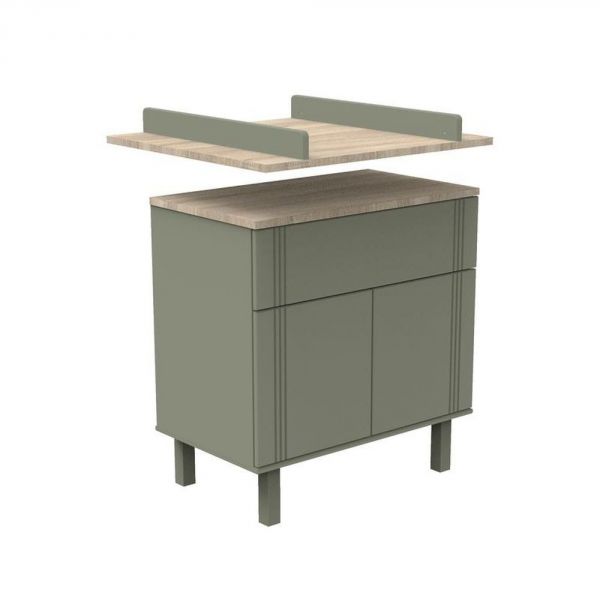 Commode 1 tiroir 2 portes  Eleonore kaki