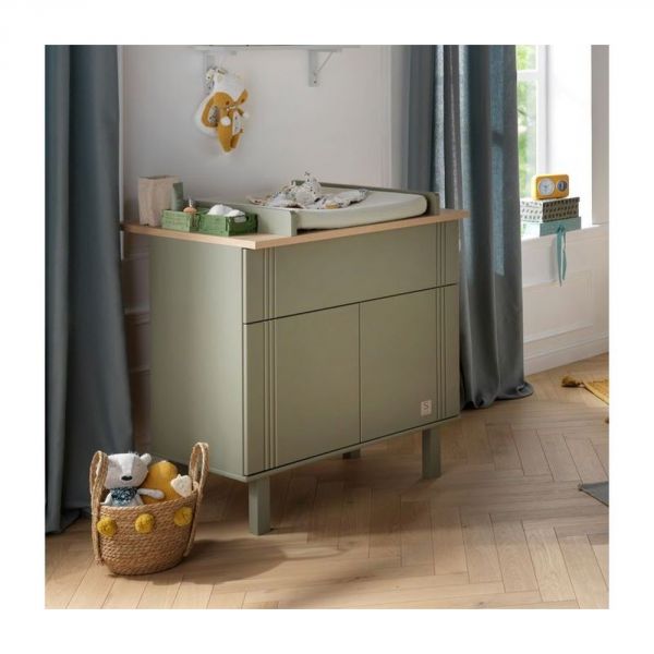 Commode 1 tiroir 2 portes  Eleonore kaki