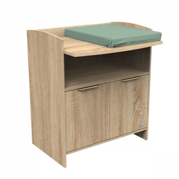 Commode 2 portes et niche avec dispositif à langer Azur