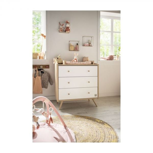 Commode 3 tiroirs Access bois blanc