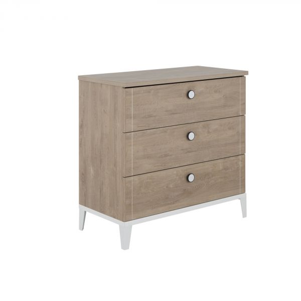 Commode 3 tiroirs Marcel pieds blancs