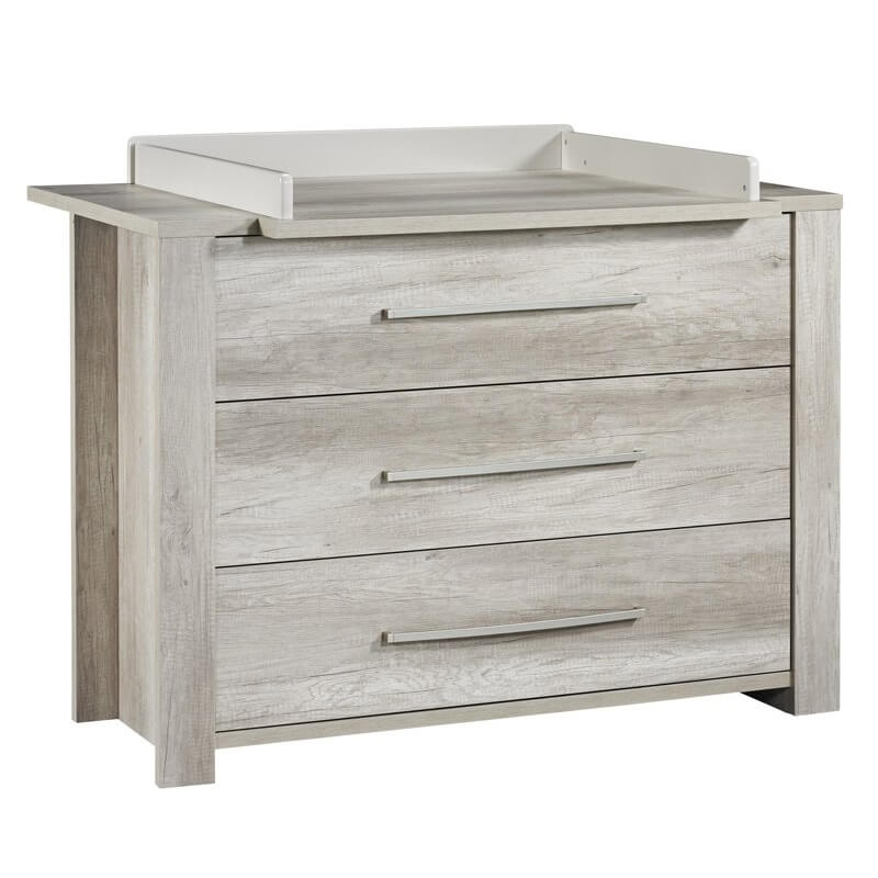 Commode à Langer Stella Trading Wiki - Chêne Sonoma/Blanc 89x101x78cm Rangement Bébé
