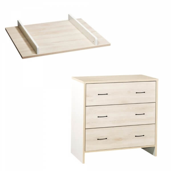 Commode + Plan à langer petit modèle Vintage Hêtre