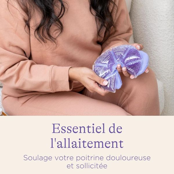Lot de 2 compresses d'allaitement 3-en-1 Chaud/Froid réutilisables