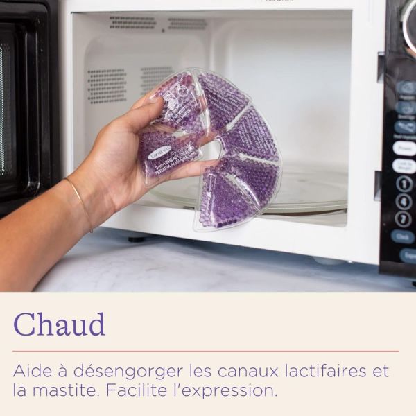 Lot de 2 compresses d'allaitement 3-en-1 Chaud/Froid réutilisables