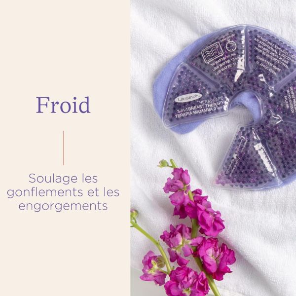 Lot de 2 compresses d'allaitement 3-en-1 Chaud/Froid réutilisables