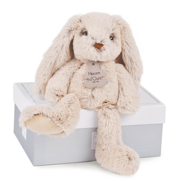 Peluche lapin beige Copains Câlins 25 cm