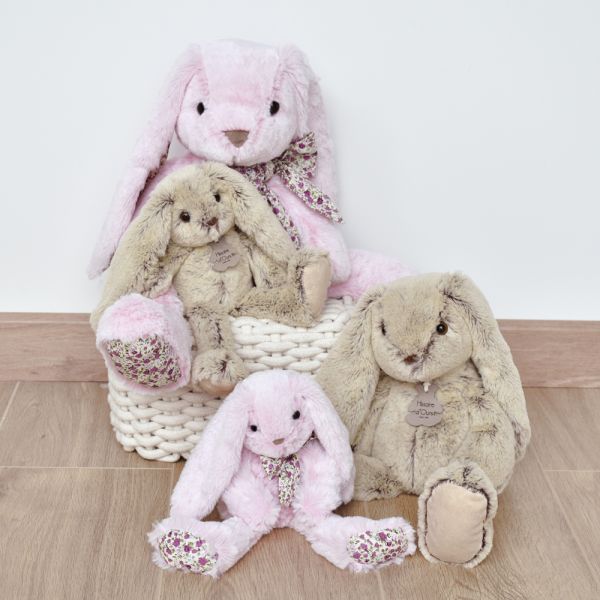 Peluche lapin beige Copains Câlins 25 cm