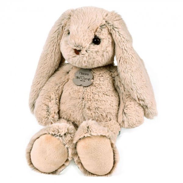 Peluche lapin beige Copains Câlins 40 cm