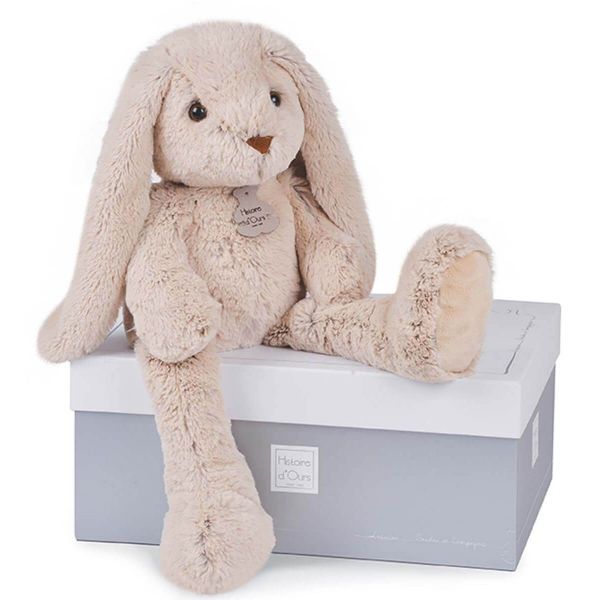 Peluche géante lapin beige Copains Câlins 50 cm