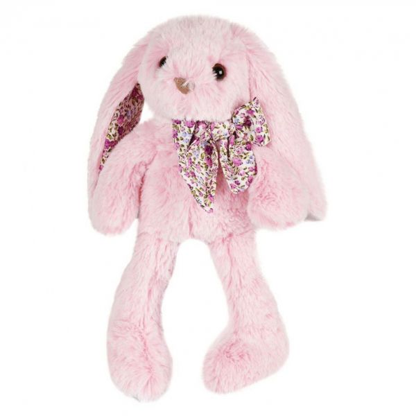 Peluche lapin rose Copains Câlins 25 cm