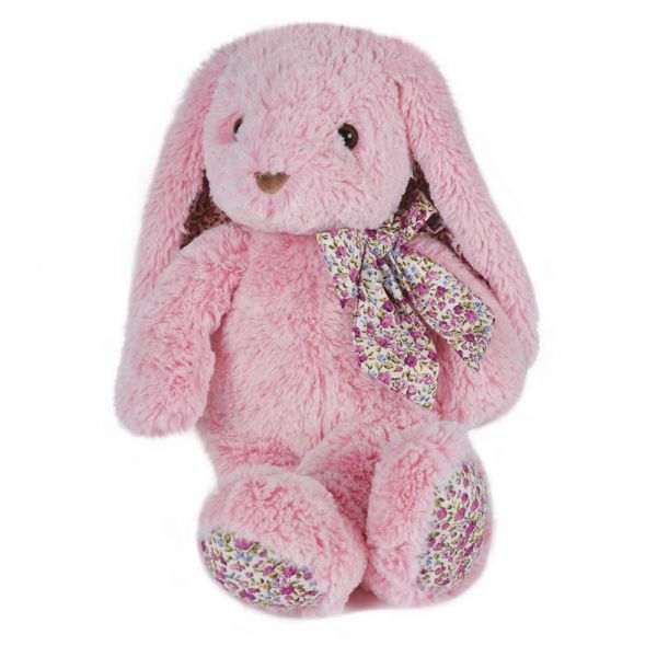 Peluche lapin rose Copains Câlins 40 cm