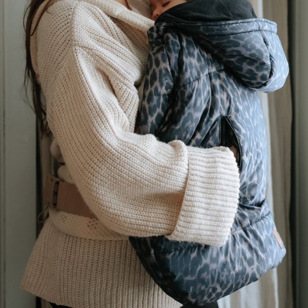 Protection d’hiver 2 en 1 pour porte-bébé et poussette Le Leopard