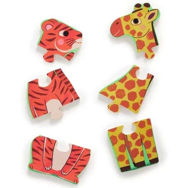 Puzzle en bois à encastrer pour enfant Coucou Tigre