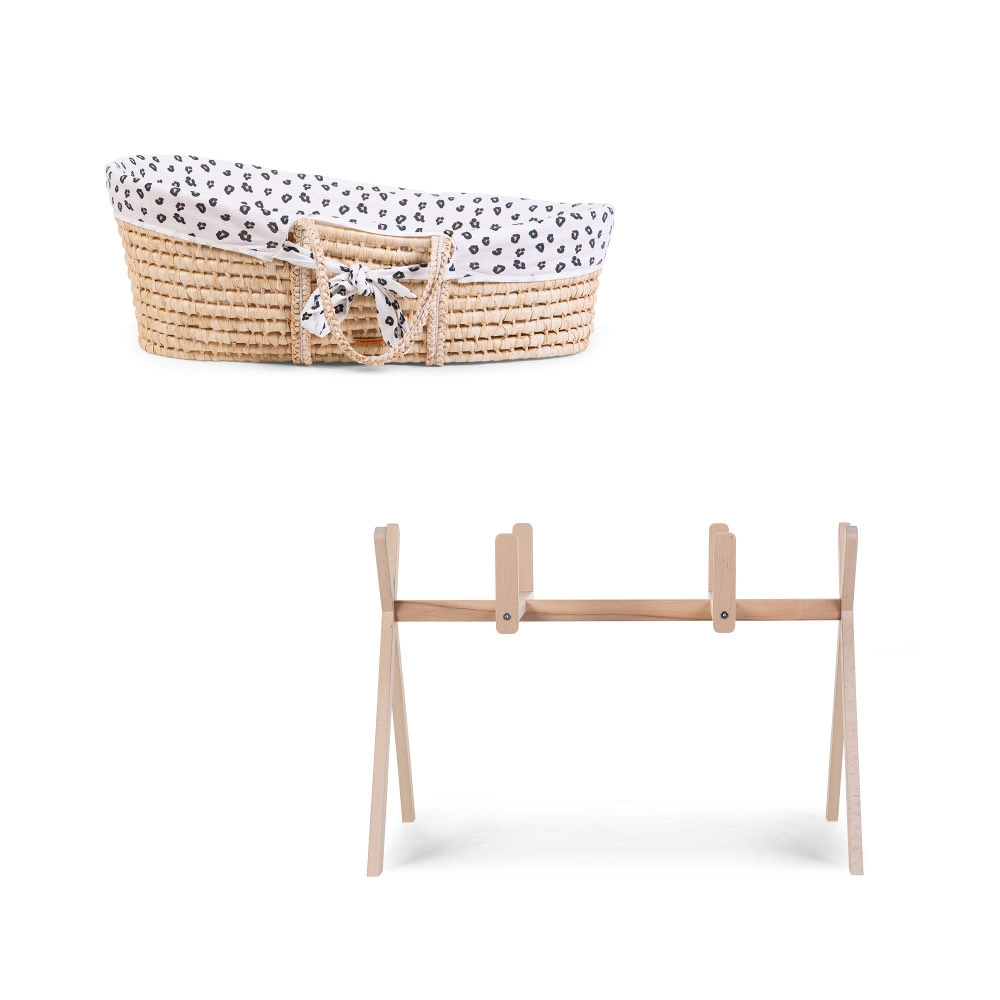 Couffin Bébé Moses Avec Support - Matelas Triple Couche Naturel