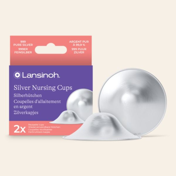 Lot de 2 coupelles d'allaitement en argent réutilisables anti crevasses