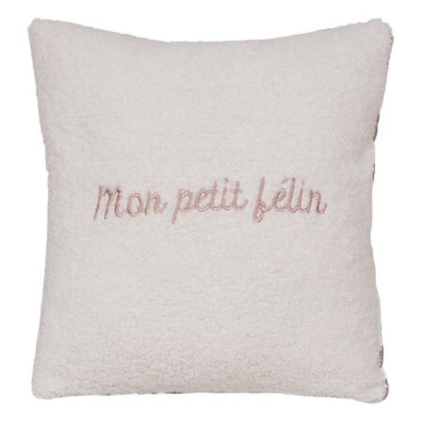 Coussin réversible Jaiko Mon petit félin 40 x 40 cm