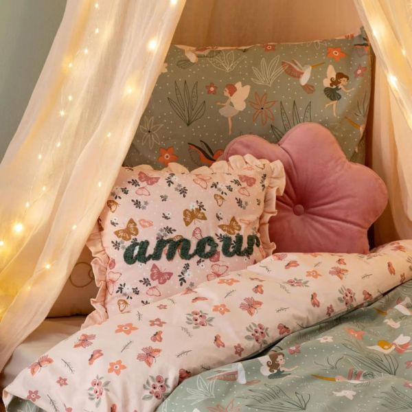 Coussin carré Alina coton brodé