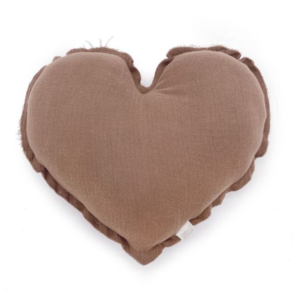 Coussin Cœur caramel glacé