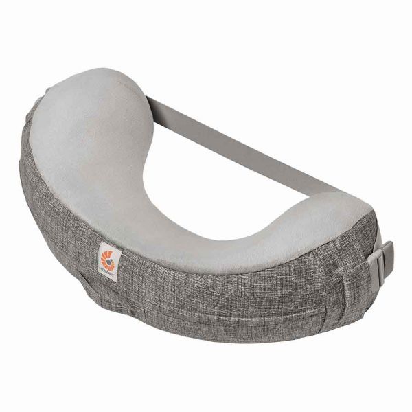 Coussin d'allaitement gris avec sangle