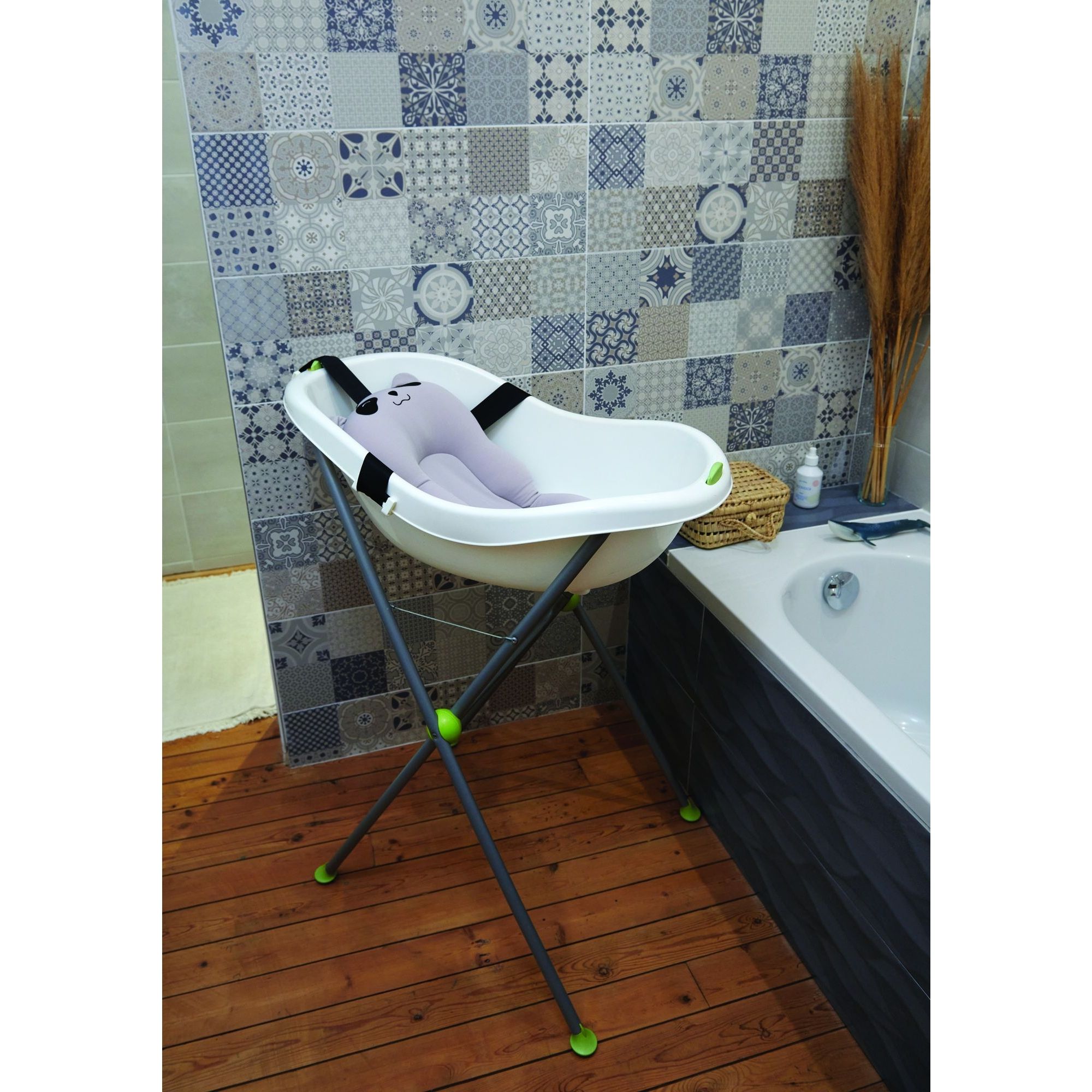 Coussin de bain gris 0-6 mois TINEO : le coussin de bain à Prix Carrefour