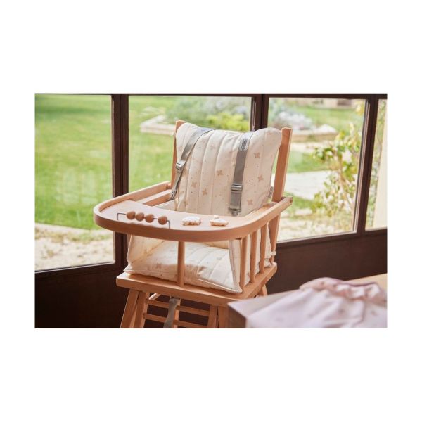 Coussin de chaise haute ouatiné Hirondelles écru