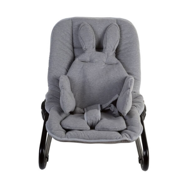 Coussin chaise haute bébé universel Lapin Jersey Gris