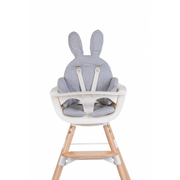 Coussin chaise haute bébé universel Lapin Jersey Gris