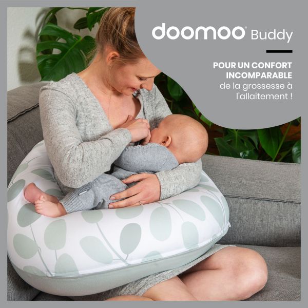 Coussin d'allaitement doomoo Buddy Leaves Aquagreen