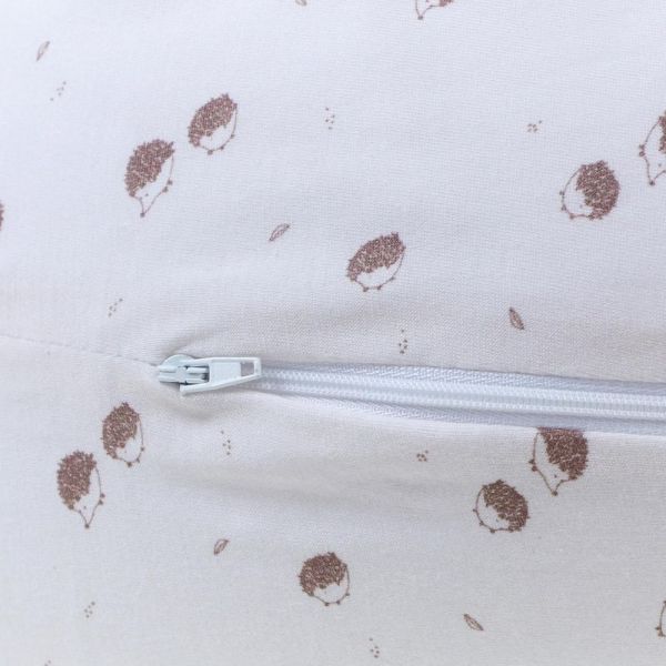 Coussin de maternité et d'allaitement Jersey coton Ecru / Hérissons