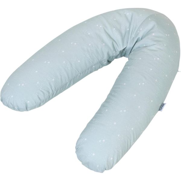 Coussin de maternité et d'allaitement Jersey coton Vert d'eau / Etoiles
