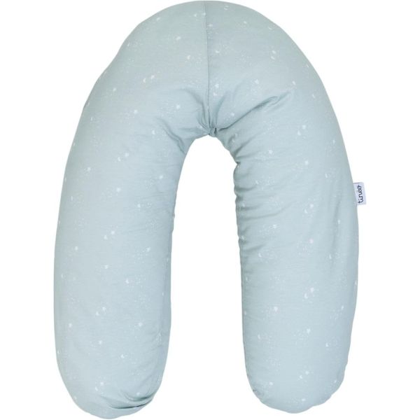 Coussin de maternité et d'allaitement Jersey coton Vert d'eau / Etoiles